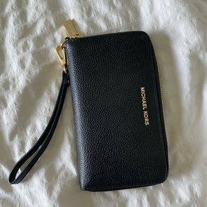 Michael Kors Black wristlet leather wallet